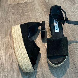 Size 6- Steve Madden Espadrilles- Black- Gently used